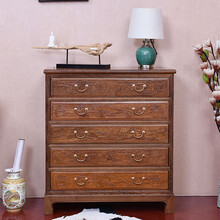 寻古红木家具非洲鸡翅木（学名：非洲崖豆木）卧室斗柜中式仿古实木储物柜五斗柜藏画柜玄关柜角柜M