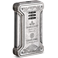 CIGARLOONG茄龍雪茄打火机直冲合金不锈钢便携式打火机雪茄点烟器礼盒包装 古银磨花
