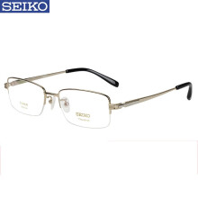 精工 （SEIKO）HT1080大脸近视眼镜男款钛架半框眼镜架HT01080眼镜架 金色 配康耐特1.67非球面镜片