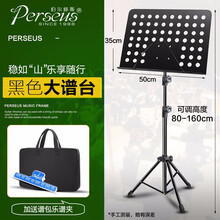 伯尔修斯 可升降折叠乐谱架 吉他谱架贝斯小提琴琵琶古筝架子鼓二胡长笛萨克斯便携式家用曲谱琴架 专业款黑色大谱台+送乐谱夹+谱架包
