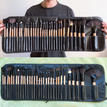 全套32支化妆刷套装动物毛真毛眼影刷腮红刷初学者专业影楼化妆师美妆工具带包
