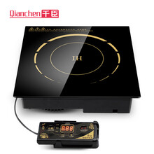 千臣  嵌入式镶入式迷你商用电磁炉 触摸线控钢圈 火锅店专用电磁炉大功率电磁炉 一人一锅 3000w方形尺寸320*320 线控款+平嵌钢圈