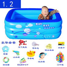 室外洗澡盆小型室内气垫家庭婴儿游泳池宝宝戏水池充气玩具池气垫浴盆儿童游泳池小孩家用冲气游池 小号电泵豪华套餐