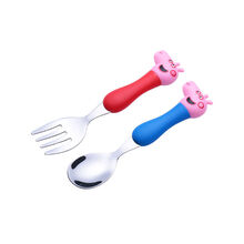 304不锈钢儿童宝宝小猪佩奇卡通婴儿防烫刀叉勺叉子餐具礼盒套装 宝宝刀叉+勺子