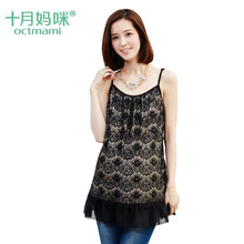 十月妈咪(octmami)防辐射服孕妇装拼接蕾丝银针织吊带孕妇防辐射服 黑色 XL
