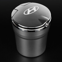 莱琥 适用于现代领动菲斯塔瑞纳途胜悦动胜达悦纳IX35昂希诺IX25汽车载烟灰缸改装内饰 银色