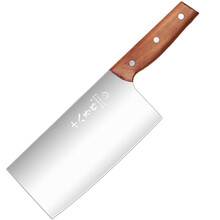 十八子作菜刀家用不锈钢斩切刀锋利切肉切片刀免磨夹钢木把老式切菜斩骨刀厨房刀具 帆影切切刀S1902-B