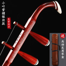 竹林丰 黑檀二胡乐器专业成人演奏考级初学者儿童大音量胡琴苏州厂家直销 特选小叶紫檀（银丝款）+全套配件