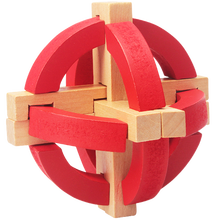 锁鲁班锁益智木质圆球积木儿童智力玩具大脑开发 老少皆宜 地球仪解锁