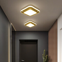 VVS美学灯  LED阳台过道玄关楼道灯简约现代个性创意衣帽走廊吸顶灯具 金色26*26*6cm单色白光
