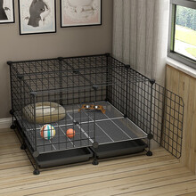 宠趣汇狗狗笼子中小型犬猫狗大围栏金毛巴哥贵宾柯基泰迪拉布拉多室内宠物栅栏带厕所带托盘 2列1层2排带厕所 大笼子款