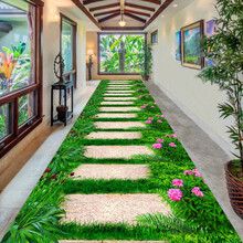 安俊 个性创意花中小溪3d地毯进门门口垫玄关垫酒店走廊楼梯满铺地毯可定制 地毯2 1.0米宽拍几件就是几米长