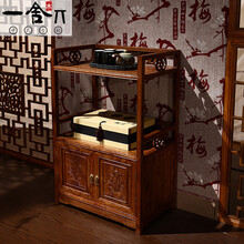 一舍 红木家具非洲花梨（学名:刺猬紫檀）实木两门餐边柜茶水柜置物柜酒柜 深红色