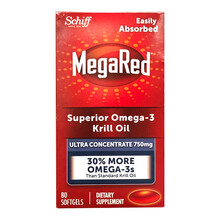 Schiff MegaRed南极磷虾油含虾青素欧米伽3OMEGA-3 美国原装进口 750mg*80粒