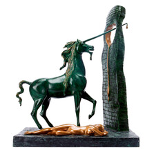 阿斯蒙迪青铜雕塑艺术品限量收藏高端商务礼品乔迁贺寿家居装饰摆件客厅书房办公室达利名作 独角兽