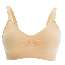 新贝哺乳文胸孕妇月子内衣胸罩怀孕期聚拢防下垂无钢圈喂奶文胸 肉色款L
