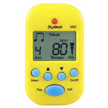 Meideal美妙斯M50迷你电子节拍器节奏器钢琴吉他小提琴古筝二胡节奏器乐器通用打拍器打拍子 黄色（含3节电池）
