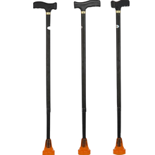 加厚铝合金拐杖单头老人伸缩拐棍手杖老年拐杖助行器登山杖 大脚垫 黑色