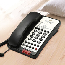 领域多功能酒店电话机 宾馆电话座机 大logo订制 高端客房星级酒店电话一键拨号快捷901定制电话机 901A黑色客房型