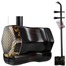 虎丘牌 黑檀二胡乐器 手工蒙皮 二胡初学者 专业考级练习演奏成人儿童通用 黑檀银标9253 让老师挑选发货