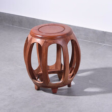 赞善 红木家具 缅甸花梨（学名：大果紫檀）新中式家居古典摆件实木圆凳古筝凳方凳休闲凳 圆墩矮墩单个鼓