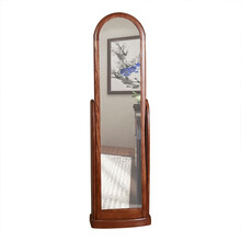 顺心家具水曲柳穿衣镜长镜子全身镜支架镜立体实木落地试衣镜大镜 胡桃色