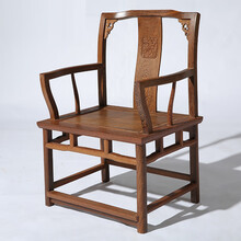 梨言 红木家具非洲鸡翅木（学名：非洲崖豆木）新款南宫椅 中式实木太师椅 仿古靠背椅茶椅书房办公椅 长62*宽50*高92