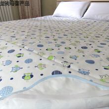 棉印花婴儿隔尿垫夏季透气防水床单床笠隔尿垫超大1.8米2米 2层防水床单蓝鹰180*200 大号