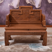 承古堂红木家具非洲鸡翅木（学名：非洲崖豆木）客厅宝座实木中式沙发椅会客椅茶几三件套 沙发椅/宝座/单椅