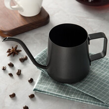 半物生活 手冲咖啡壶 家用304不锈钢挂耳壶细口壶 欧式细嘴壶手冲杯滴漏式简约长嘴壶 350ml黑色