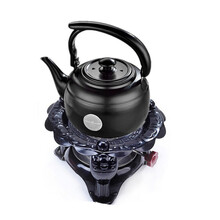 酒精炉小火锅煮茶器户外家用液体酒精炉单人双用铁锅商用酒精灯酒店饭店餐厅茶楼宿舍 可调式酒精炉+提梁壶黑色