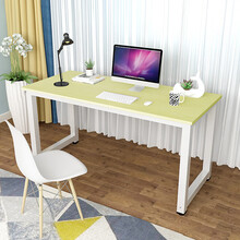 欧宝美电脑桌台式家用简易书桌钢木桌现代简约可组合办公桌笔记本桌子白枫色800*500*750