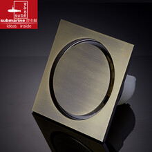 潜水艇（Submarine）卫生间隐形防臭地漏防虫防反水仿古铜大排量50管径地漏TFD50-10 QLTFD50-10仿古面