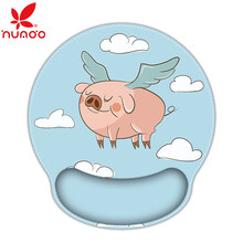 花朵 可爱卡通锁边护腕鼠标垫创意办公护腕记忆棉腕垫 DIY游戏垫 小飞猪（车线）