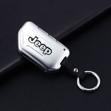 一宾 专用吉普牧马人钥匙套jeep牧马人JL钥匙包 18-20款新撒哈拉罗宾汉车钥匙扣壳男女汽车钥匙 铝合金【银色】 牧马人钥匙套