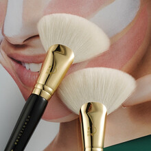 朗颜黑金J系列化妆刷专业化妆师自创品牌美妆刷专用软毛软脸部眼妆全套刷子彩妆初学者工具 J21扇形散粉刷-羊毛 一支装