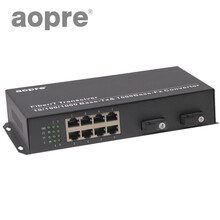 AOPRE千兆1光1电2电4电8电光纤收发器SCFCST接口单多模光电转换器多光多电光纤交换机 2光8电 一台价 （SC）单模单纤/ 3KM-A端