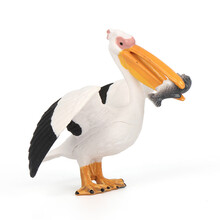 Mechile仿真动物模型飞禽鸟类玩具套装鹦鹉老鹰白头鹰火烈鸟鹈鹕 鹈鹕