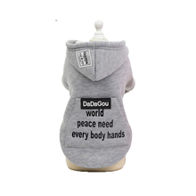 尚品犬 秋冬新款狗狗衣服加厚保暖中小型犬泰迪博美比熊贵宾幼犬骨头图案英文彩色四腿棉衣 灰色（英文带帽图案） XL码【适合体重8.5~12斤】