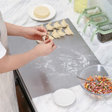 炊大皇砧板304不锈钢菜板切菜板 L形不打滑 家用擀面板揉面50CM*40CM饺子板