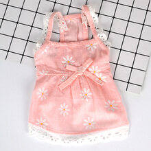春季狗狗衣服宠物衣服新款狗狗衣服春夏公主泰迪博美裙子小型犬背心吊带连身裙春装薄款 粉色向阳花 XS-建议3-4斤