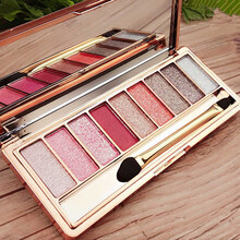 维妮小熊9色眼影盘 闪亮钻石珠光一闪到底桃花妆人鱼姬南瓜西柚大地色金灿闪耀舞台妆 07#酒红粉橘裸色