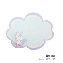 汽车可爱创意车载防滑垫汽车饰品车用仪表台摆件置物垫手机防滑垫 独角兽蓝 粘性差