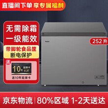 【2021新款】海尔冰柜无需除霜300升以上商用大容量家用冷冻柜速冻冷藏冷冻切换一级能效 252升/钛金灰/可冻350斤肉