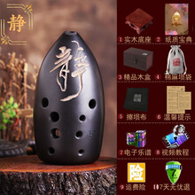 云新黑陶埙专业埙演奏陶埙考级10孔埙十孔陶埙双腔初学古埙F调G调笔筒乐器 新款 静