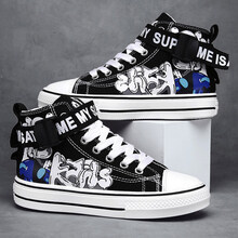 乔·丹(中国)专卖品牌品质儿童帆布鞋男童鞋子春款男孩高帮板鞋中大童小学生韩版百搭布鞋潮不臭脚耐磨 黑色 40