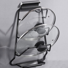 尚美德  锅盖架 免打孔厨房置物架壁挂沥水架砧板架收纳架厨具用品用具菜板架 黑色锅盖架