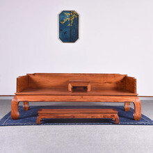 赞善 红木家具非洲花梨（学名：刺猬紫檀）素面罗汉床仿古家居休闲实木床榻三件套