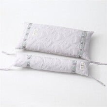巢享家纺 颈椎枕头套装荞麦壳填充圆形保健牵引睡眠枕头成人护颈枕修复脊椎硬糖果枕头 浅灰 长56x宽31x高10cm