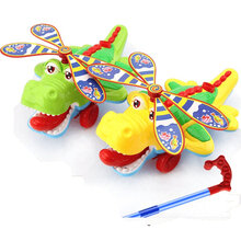宝宝推着走的玩具 宝宝学步车手推玩具婴幼儿学走路助步车推推乐玩具音乐小飞机 367-手推鳄鱼(颜色混发1个)